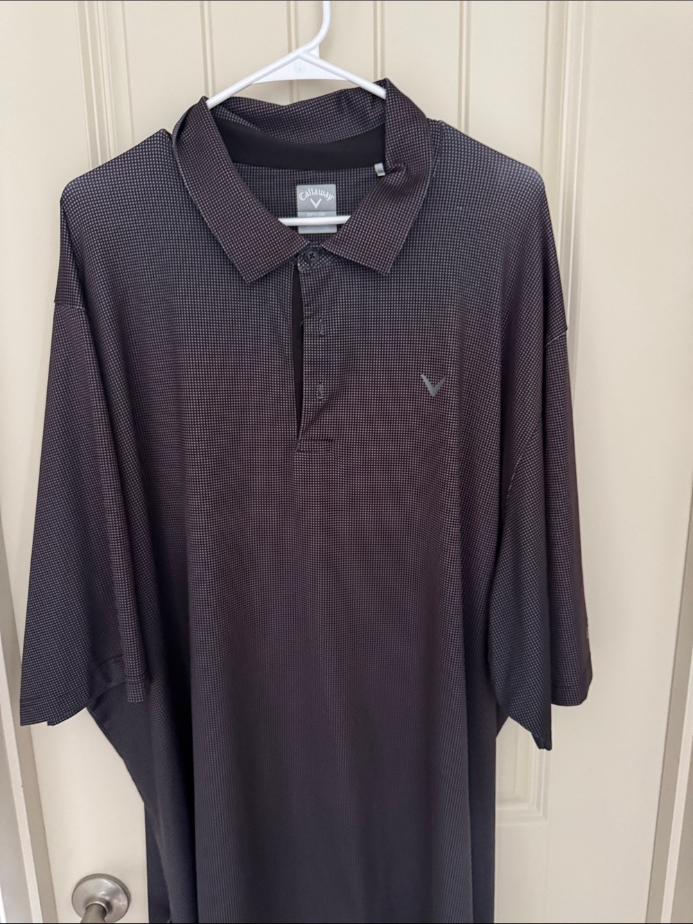 Callaway Men's Polo Shirt - Dark Charcoal with Micro Dot Pattern